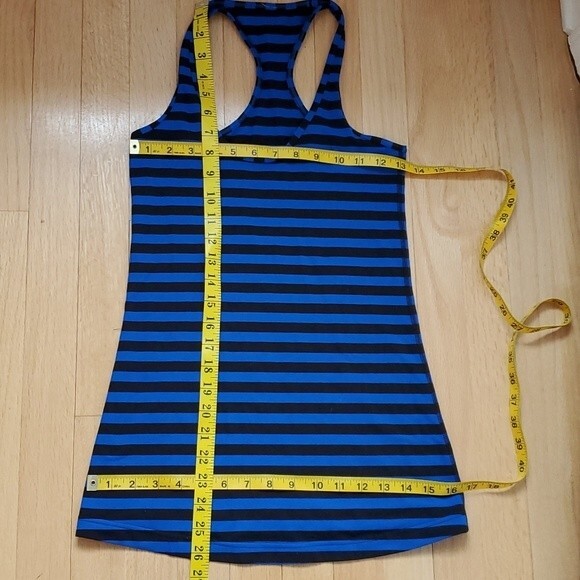 LULULEMON STRIPED RACER BACK TANK TOP SMALL LONG LENGTH - Picture 5 of 5